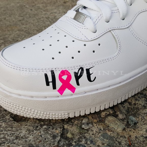 Nike Air Force 1 Mid White Pink "HOPE" Breast Cancer Awareness Custom NWT - Picture 7 of 10